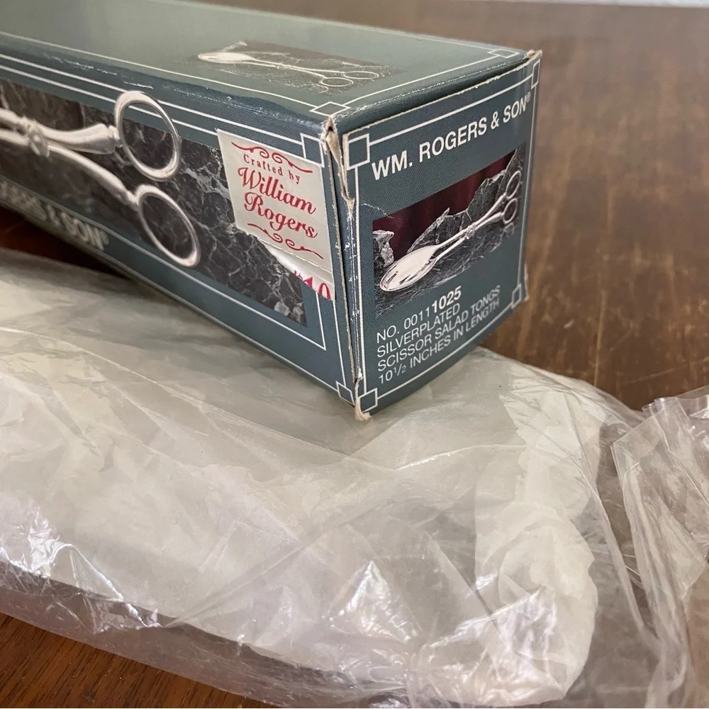 Wm. Rogers & Son Silverplated Salad Tongs New In Box
